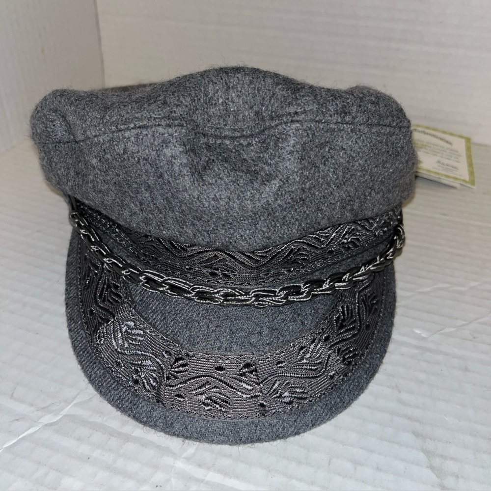AUTHENTIC Greek AEGEAN Wool FISHERMAN’S CAP HAT Grey GREECE Sz 56 - 7 NWT